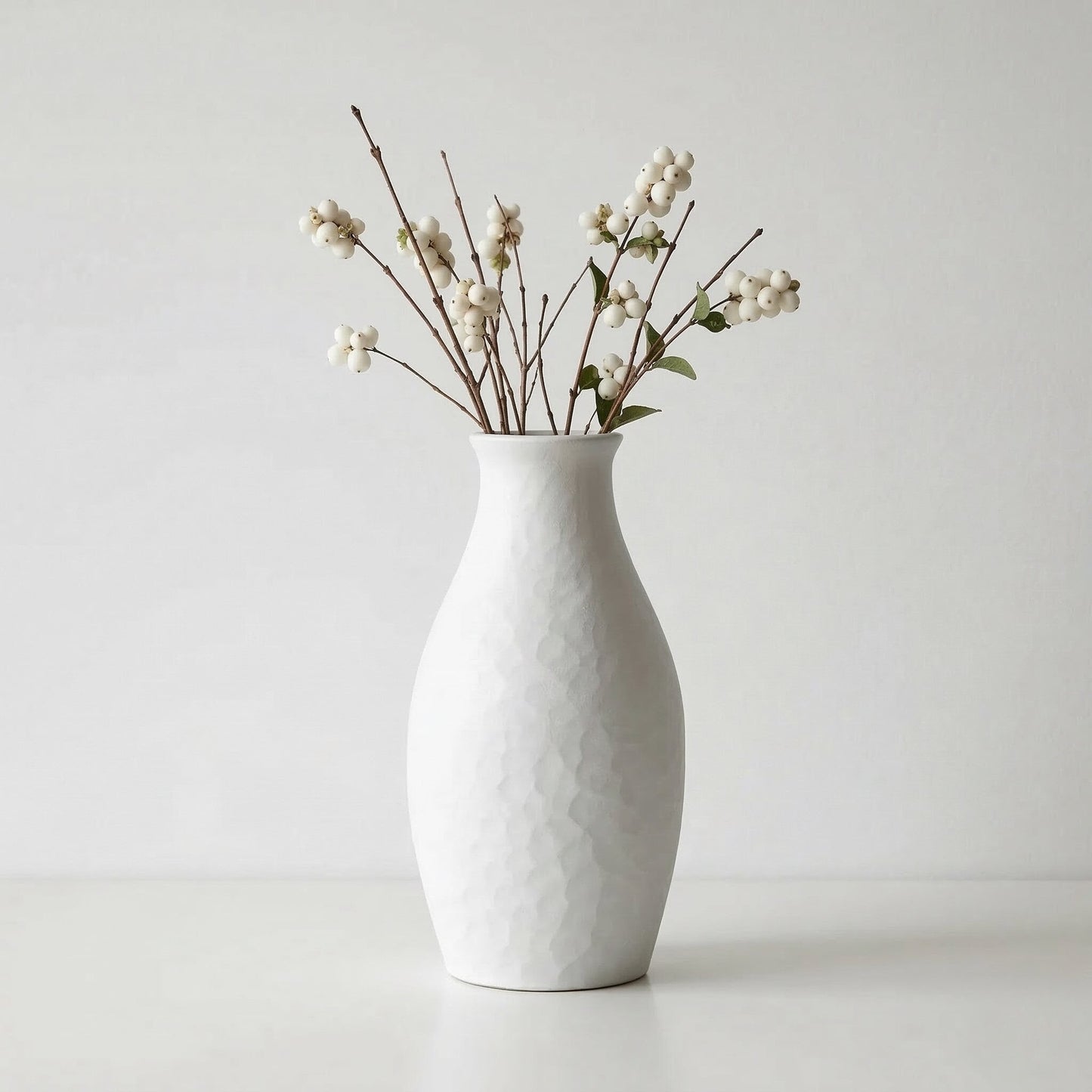 Eirene White Textured Stoneware Vase