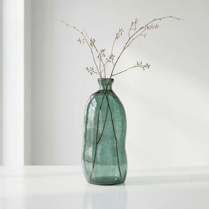 Organic Shaped Recycled Glass Tall Vase