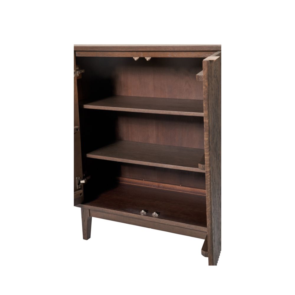 Raie Dark Brown Pine Wood Sideboard