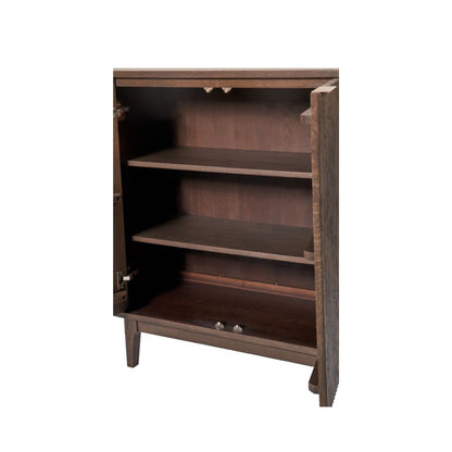 Raie Dark Brown Pine Wood Sideboard