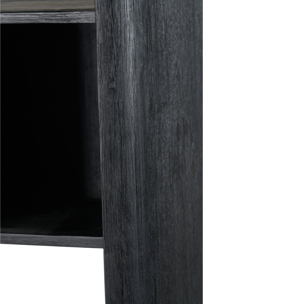 Fiji Black Acacia Wood 2 Door 6 Niche Display Cabinet