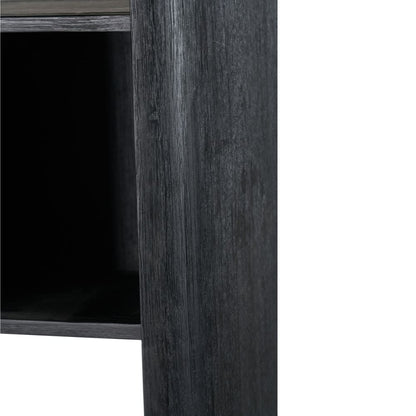 Fiji Black Acacia Wood 2 Door 6 Niche Display Cabinet