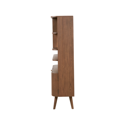 Elias Dark Ash Wood Retro Shelf Unit