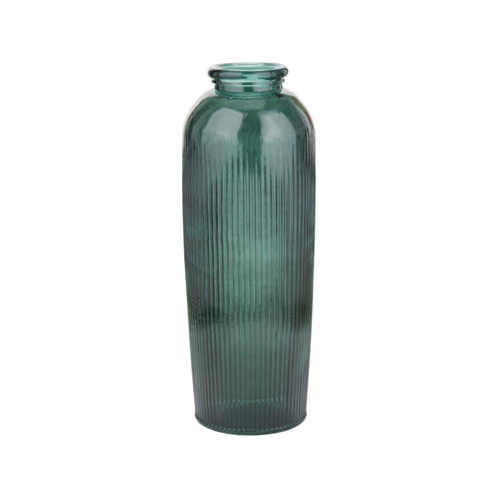 Recycled Glass Ribbed Vase Tall