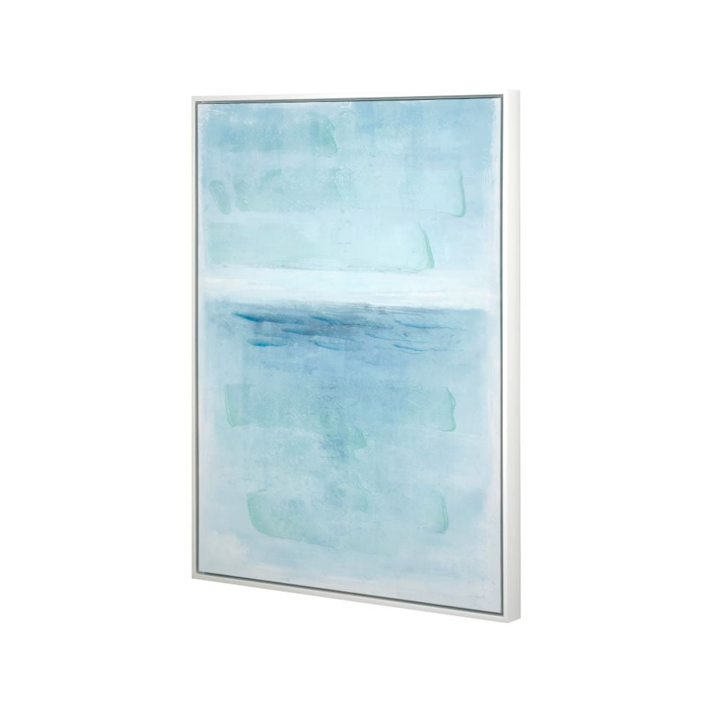 Canvas Blues Abstract with White Frame