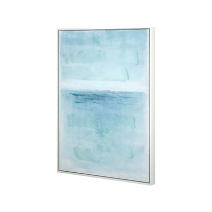 Canvas Blues Abstract with White Frame