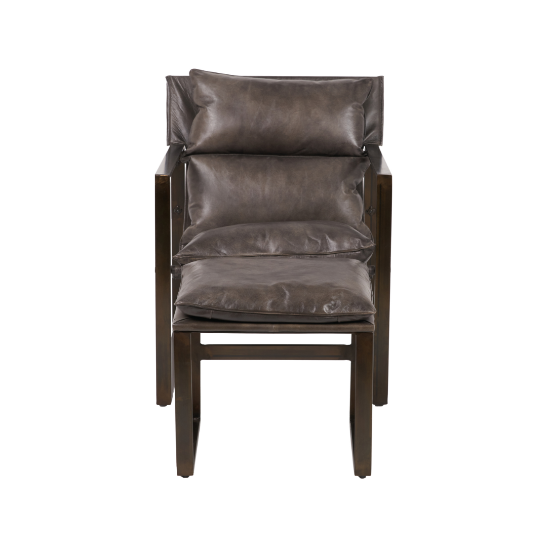 Nico Leather Chair and Footstool
