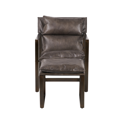 Nico Leather Chair and Footstool