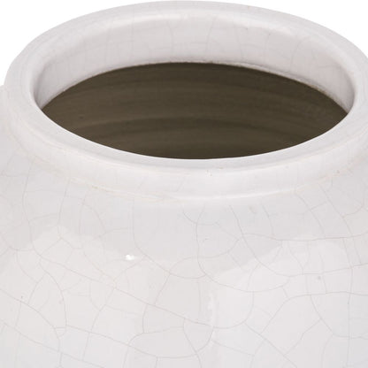 Willow White Leaf Detail Stoneware Vase