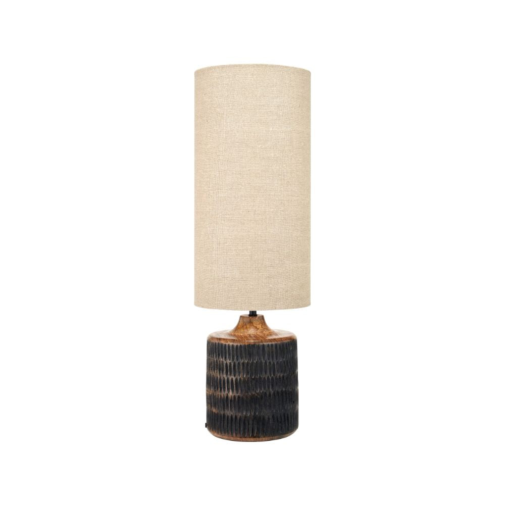 Alaric Mango Wood Antique Black Wash Table Lamp