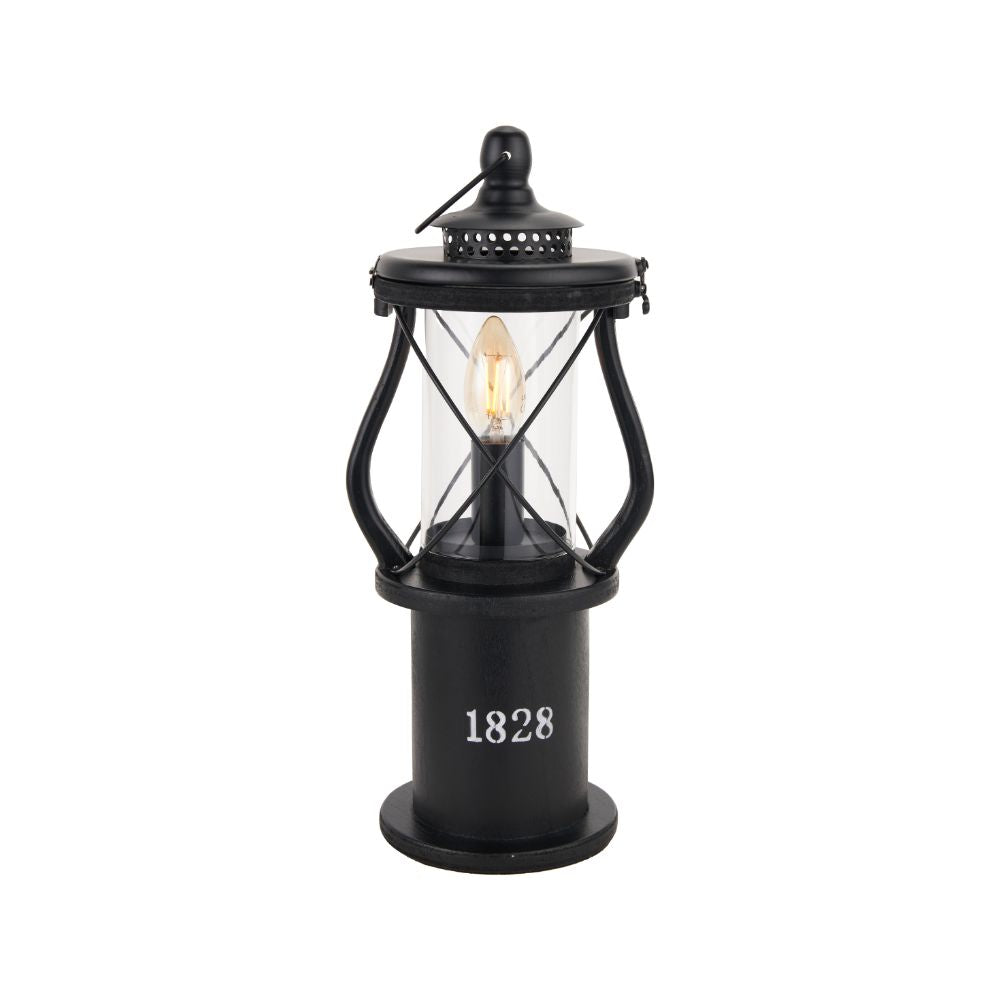 Gibson Pine Wood White Lantern Table Lamp