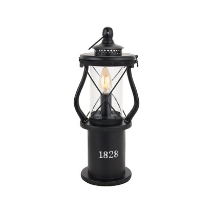 Gibson Pine Wood White Lantern Table Lamp