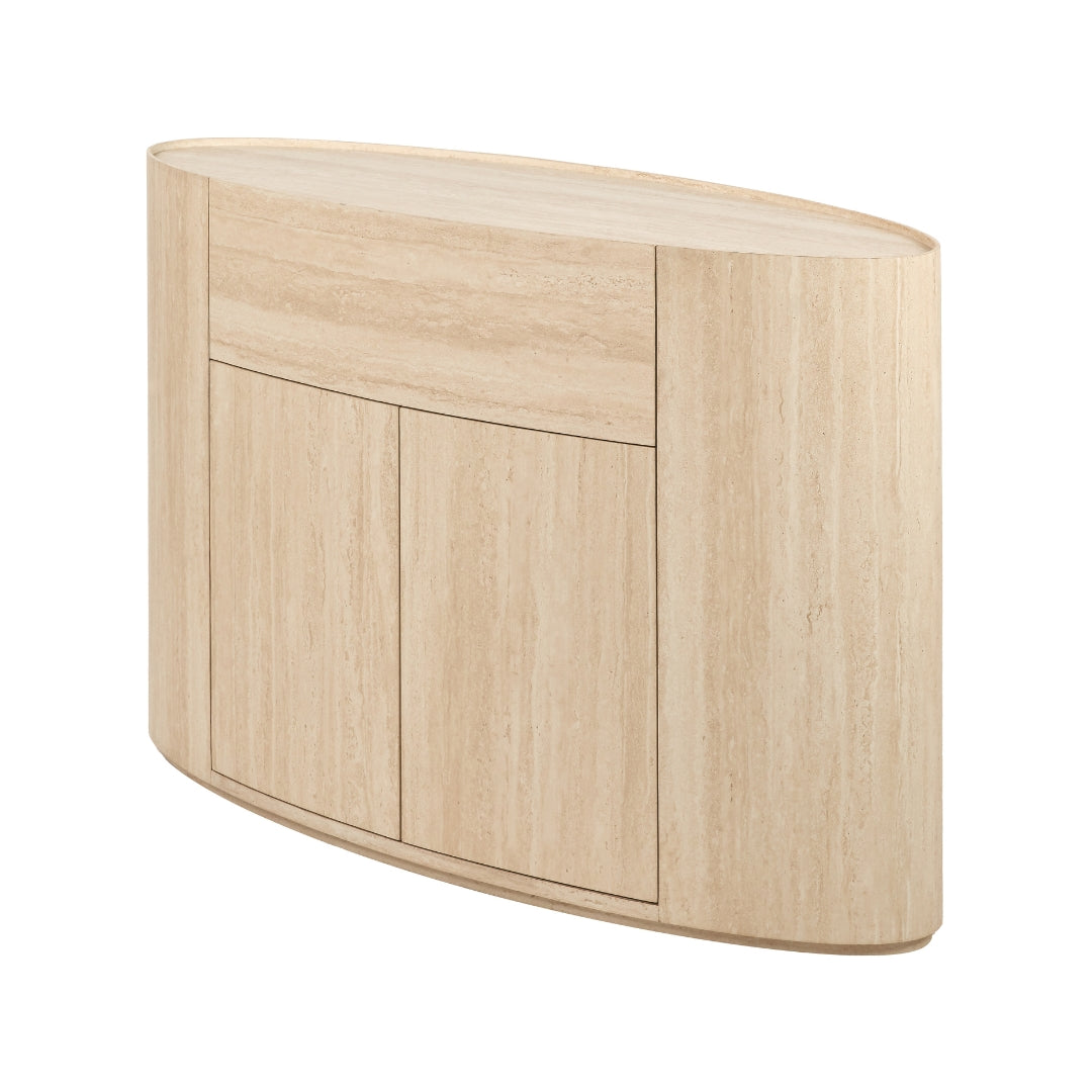 Tivoli Travertine Effect Veneer 1 Drawer 2 Door Sideboard