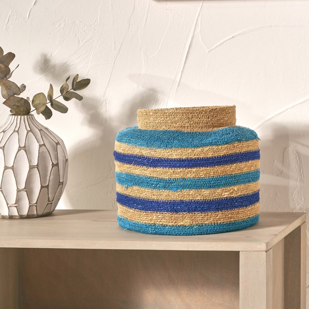 Seagrass Stripe Round Basket
