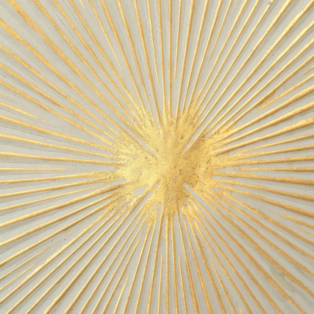 Metal White and Gold Sunburst Wall Art