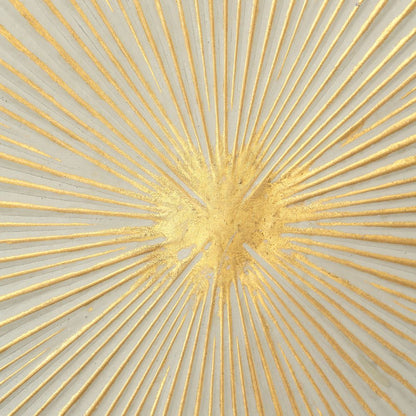 Metal White and Gold Sunburst Wall Art
