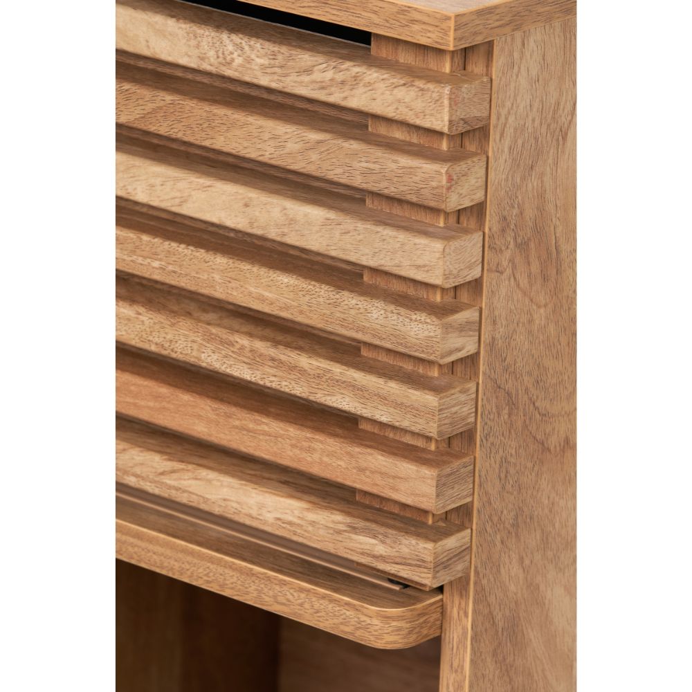 Larvik Natural Eucalyptus Wood 2 Door 2 Shelf Unit