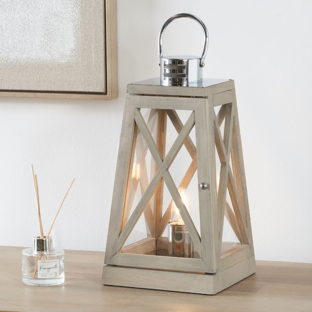 Devon Chrome Lantern Table Lamp