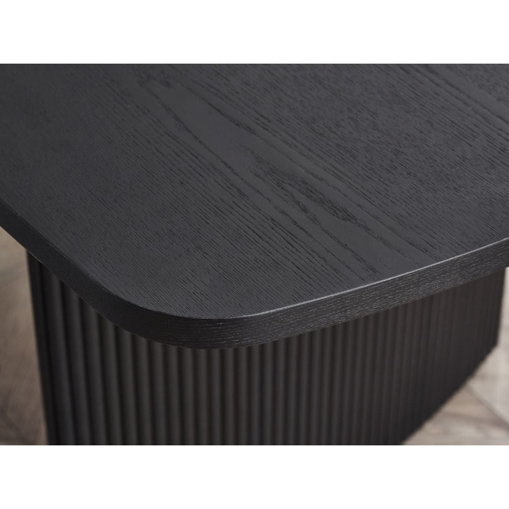 Louis Fluted 1.8m Extendable Dining Table Black