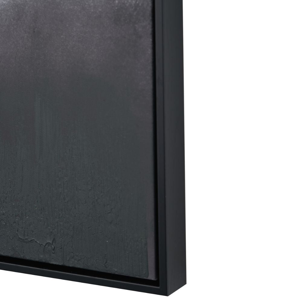 Square Canvas Monochrome Abstract with Black Frame