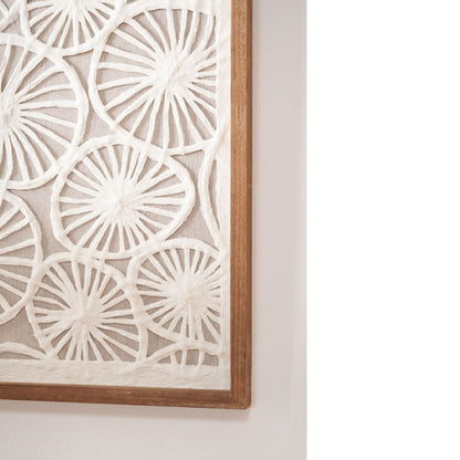 Natural Paper Cut Out Pattern Design Wall Art with Natural Frames (Set of 2)