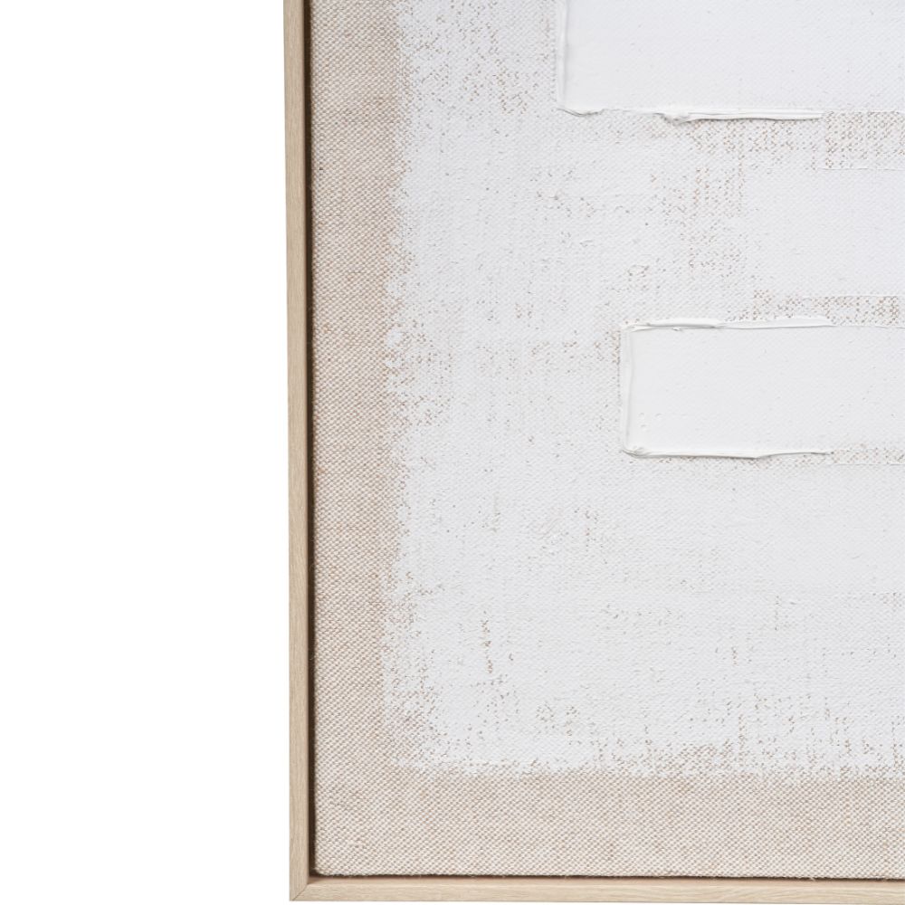 Textured Canvas White and Natural with Natural Frame