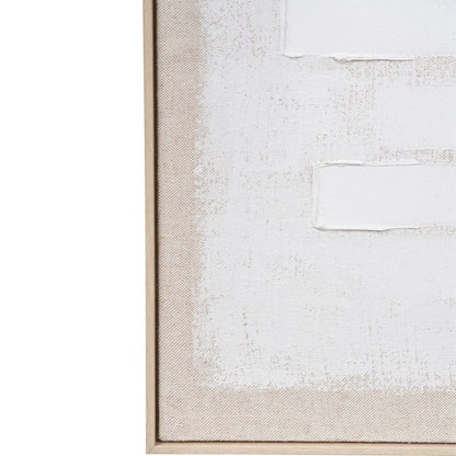 Textured Canvas White and Natural with Natural Frame