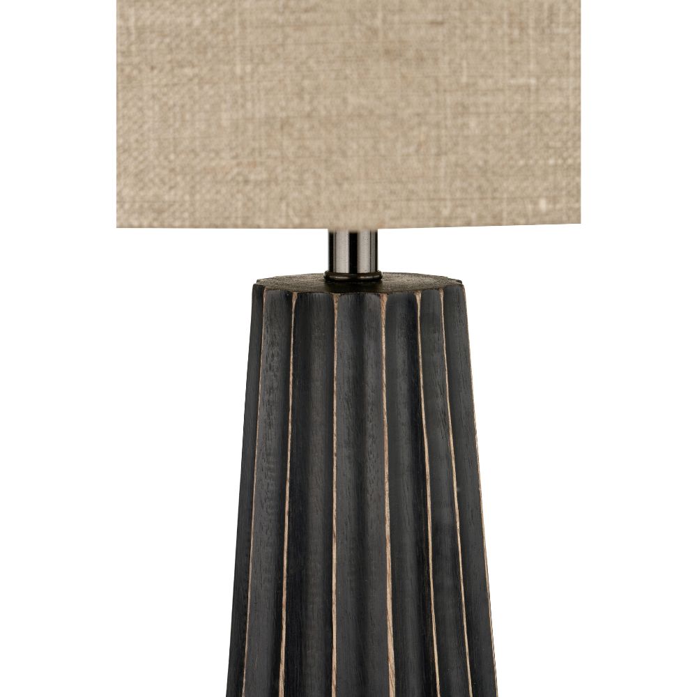 Draydon Mango Wood Textured Cone Table Lamp