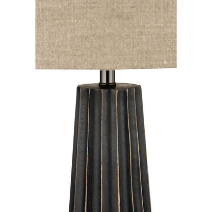 Draydon Mango Wood Textured Cone Table Lamp