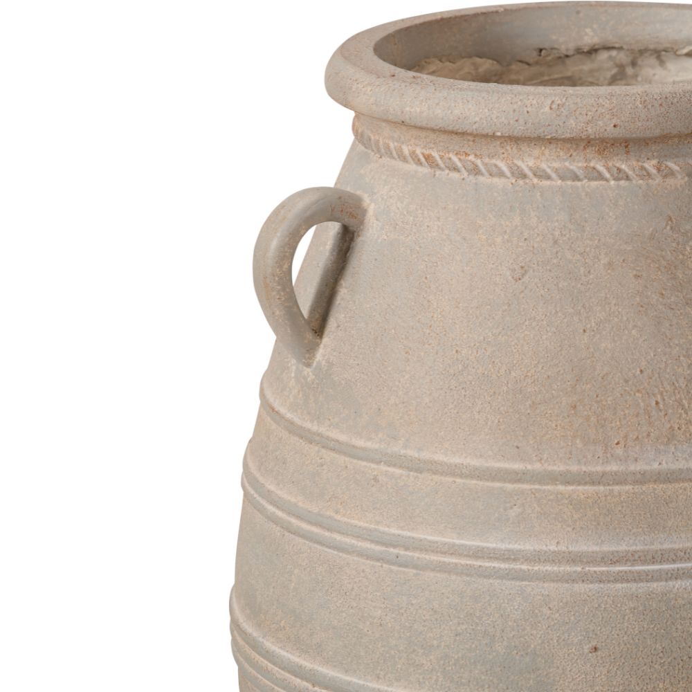 Fibrestone Grey Wash Decorative with Handles Vase