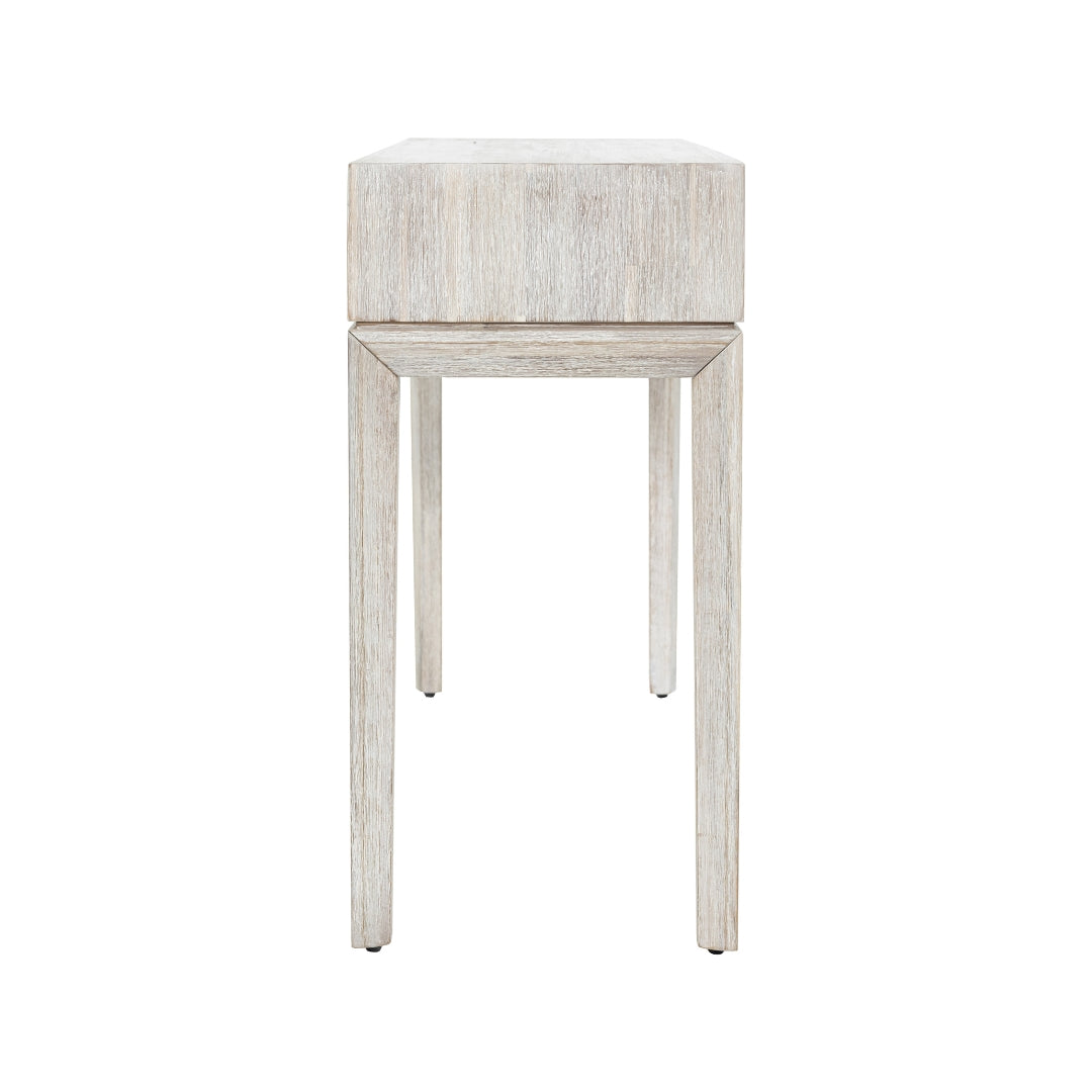 Gio White Sand Acacia Wood 1 Drawer Console Table