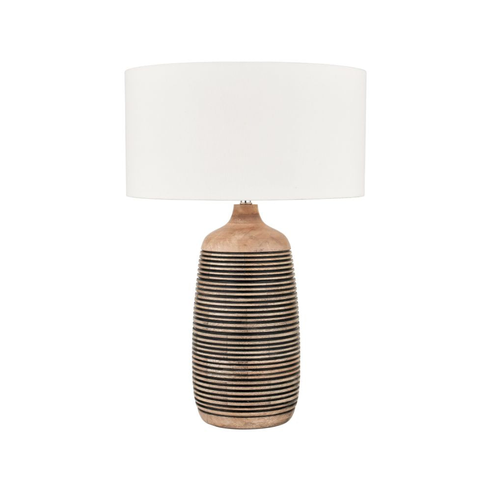Caspian Mango Wood Natural Grooved Table Lamp