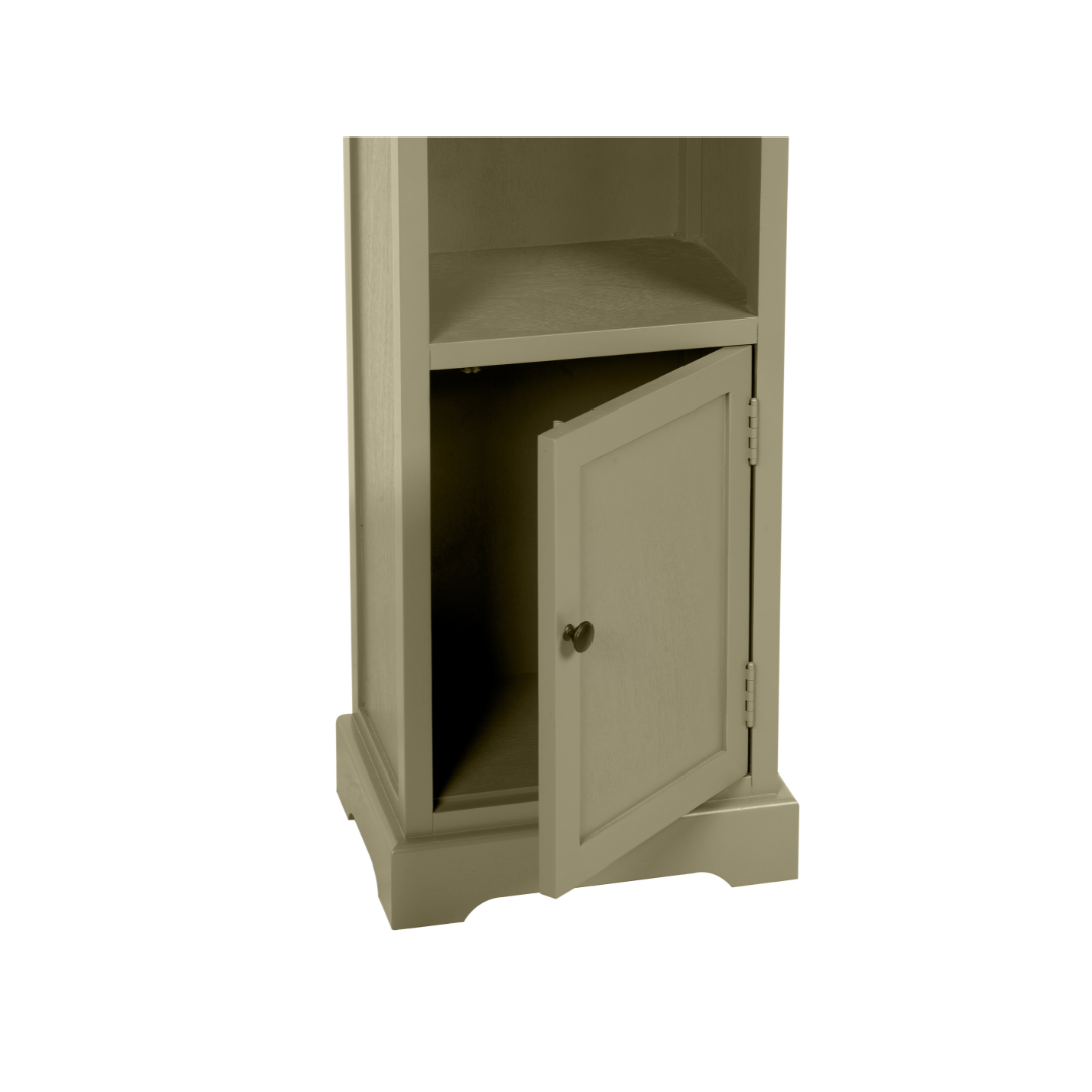 Croft Linen Pine Wood Slim 1 Door 3 Shelf Unit