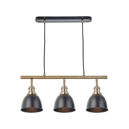 Augusto Black and Gold Task Bar Pendant