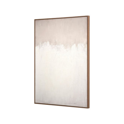 Abstract Canvas Natural and White with Natural Frame Large