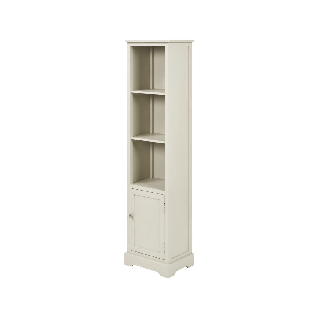 Croft Linen Pine Wood Slim 1 Door 3 Shelf Unit