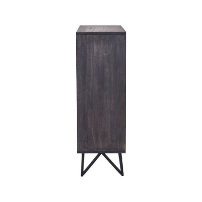 Verde Black Mango Wood and Stone Veneer Sideboard