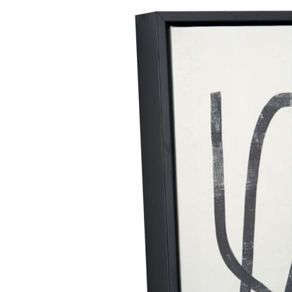 Canvases Black Squiggle Print with Black Frames (Set of 2)