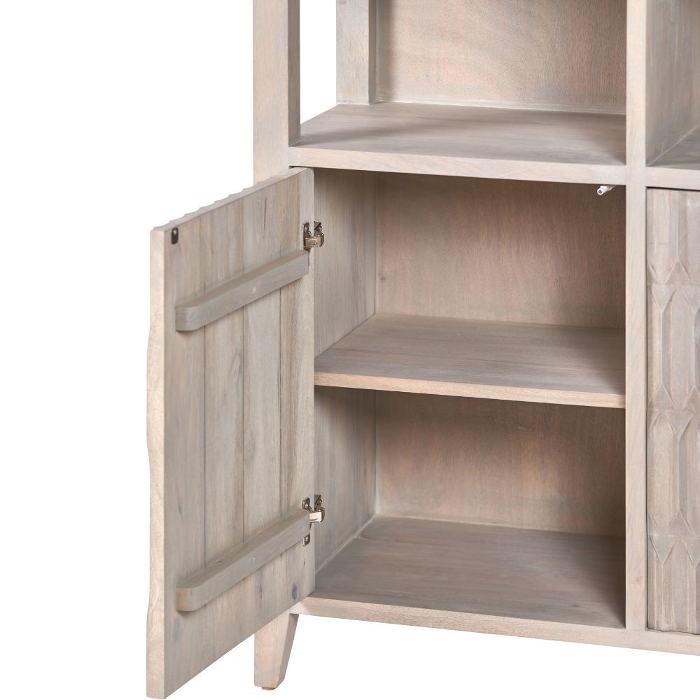 Khao Mango Wood 2 Door 6 Niche Shelf Unit