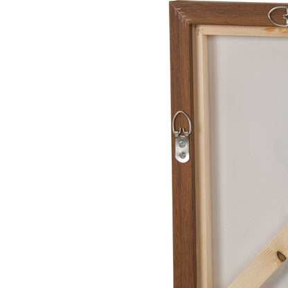 Abstract Square Canvas White and Terracotta with Oak Effect Frame