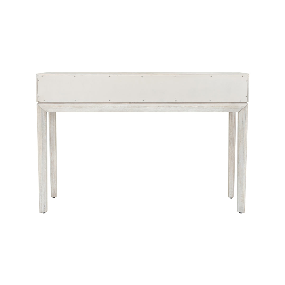 Gio White Sand Acacia Wood 1 Drawer Console Table