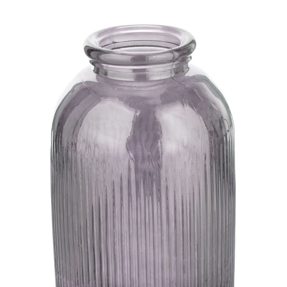 Recycled Glass Ribbed Vase Tall