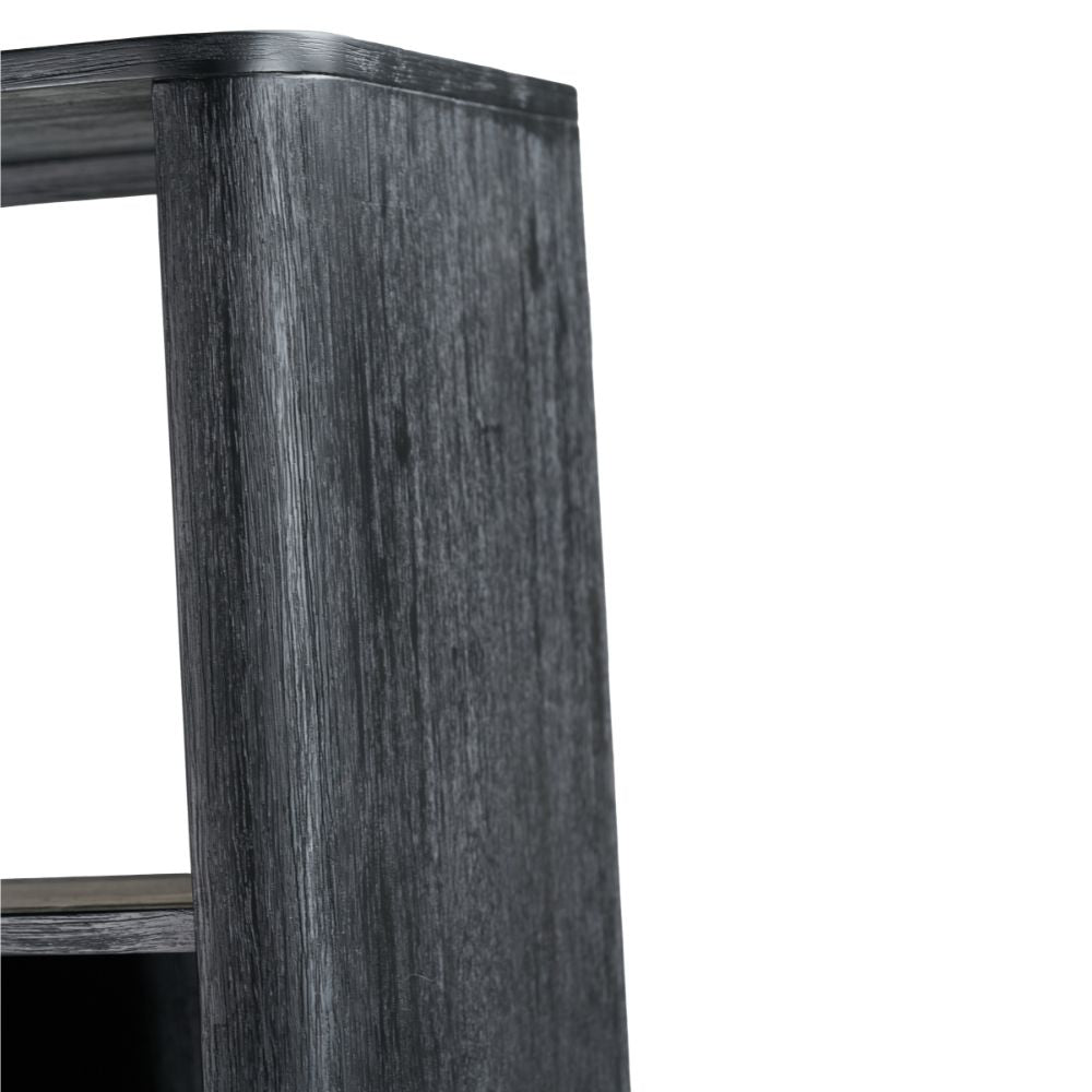 Fiji Black Acacia Wood 2 Door 6 Niche Display Cabinet