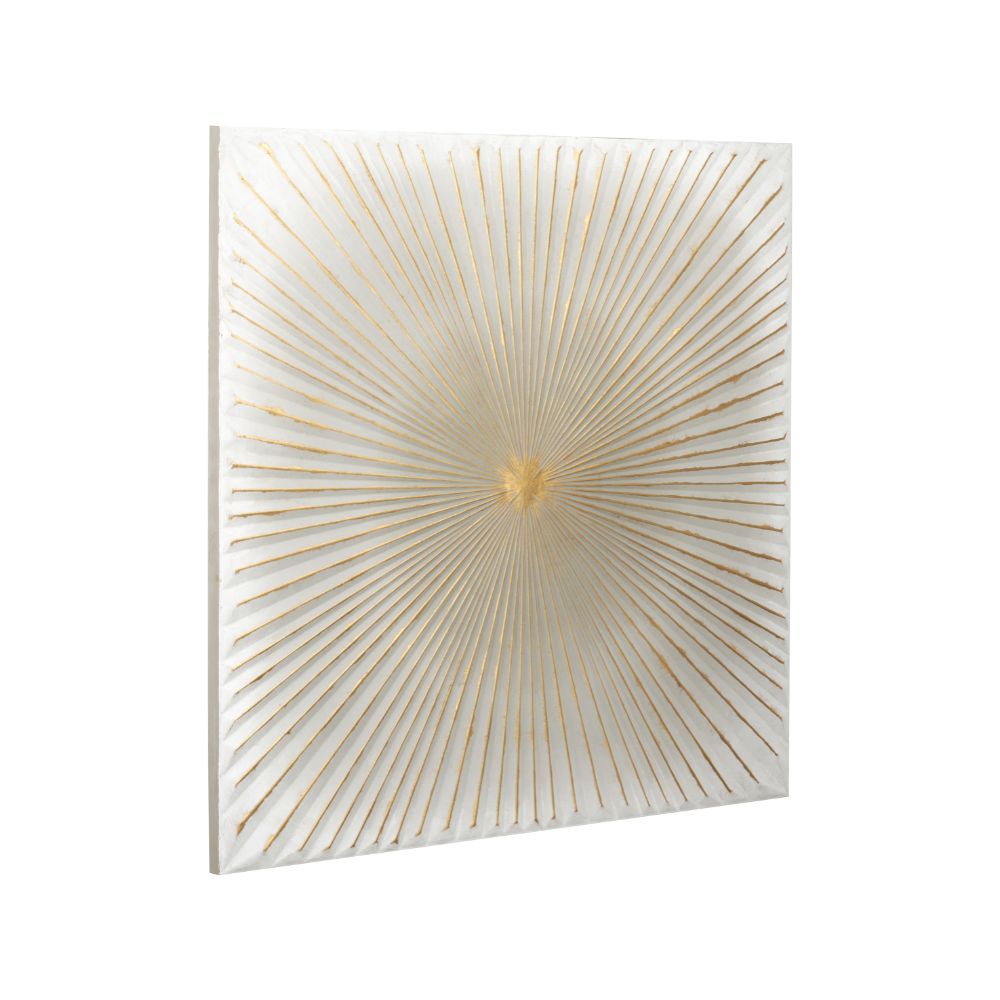 Metal White and Gold Sunburst Wall Art