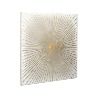 Metal White and Gold Sunburst Wall Art