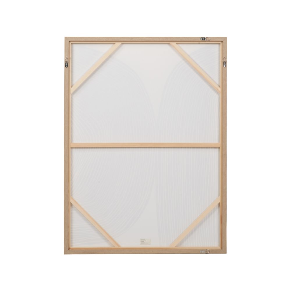 Abstract Canvas Black and Cream with Natural Frame