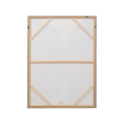 Abstract Canvas Black and Cream with Natural Frame