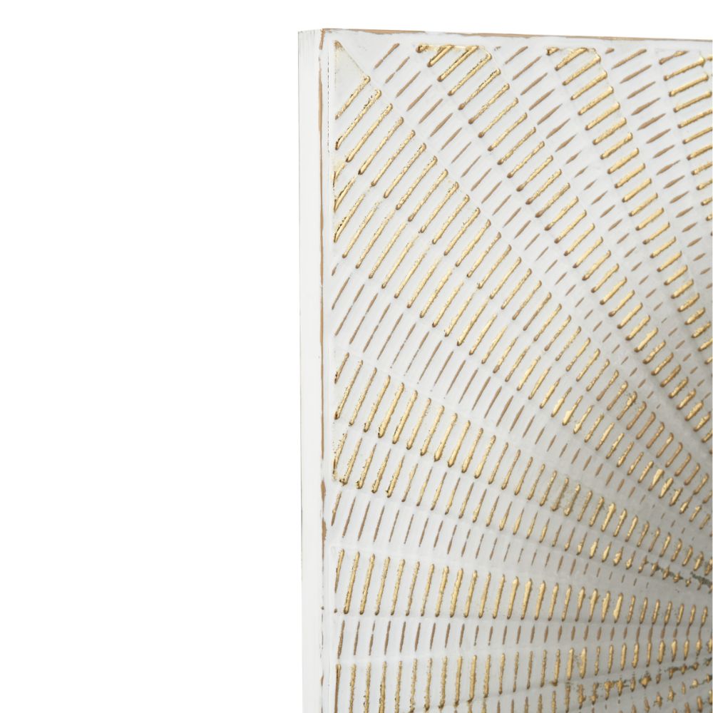 Metal Light Grey and Gold Starburst Wall Art