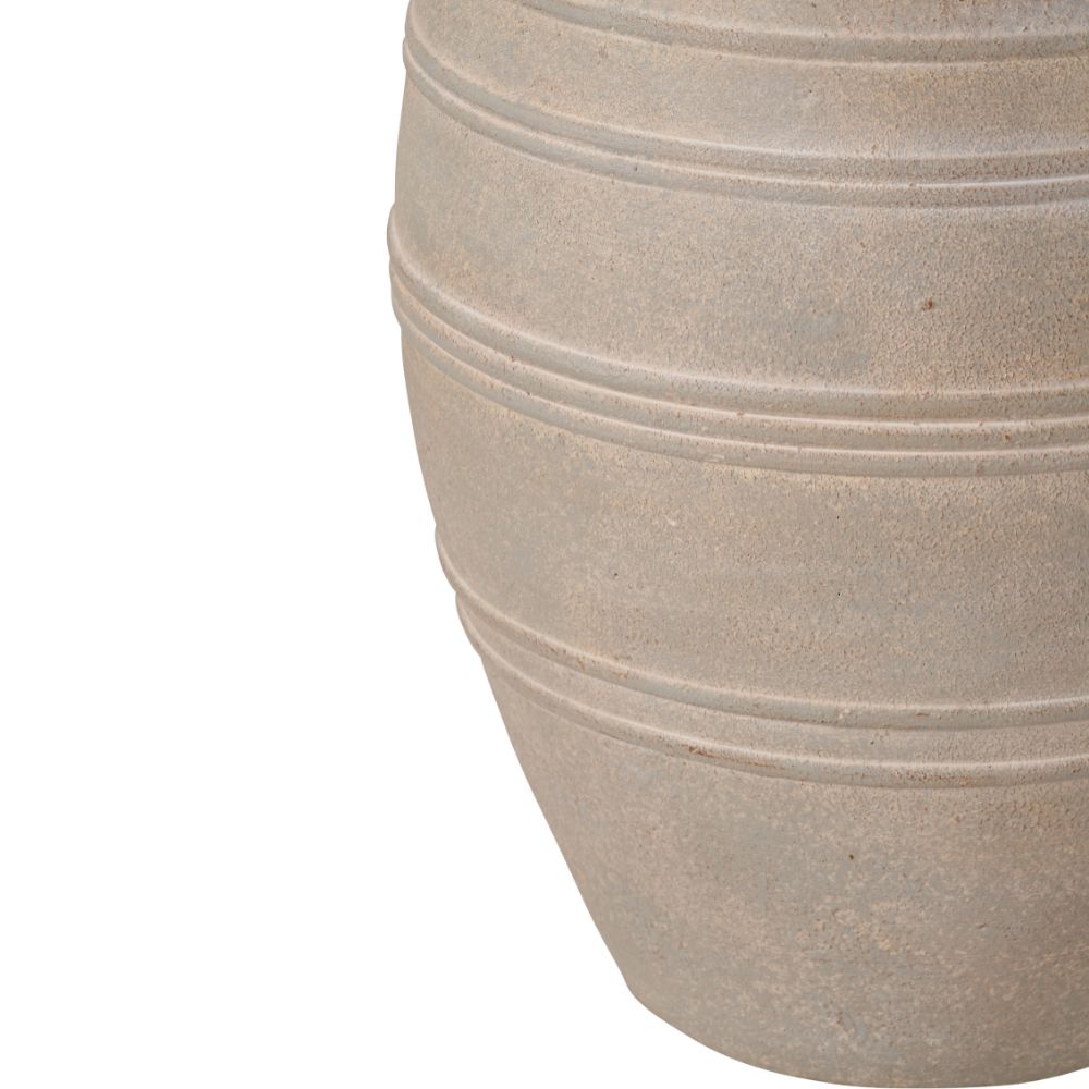 Fibrestone Grey Wash Decorative with Handles Vase