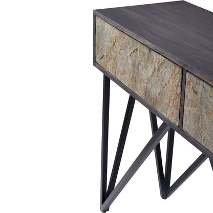 Verde Black Mango Wood 2 Drawer Console Table